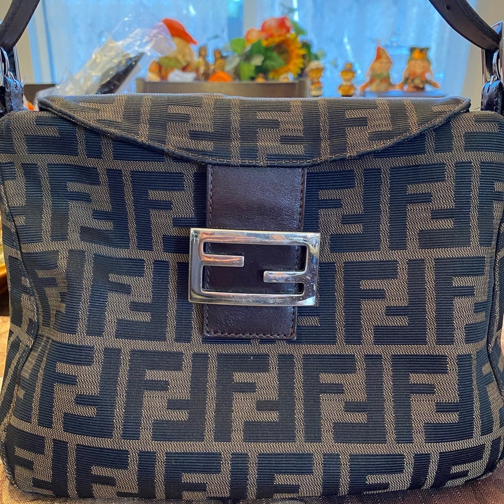 Fendi Pattern Mamma Zucca Baguette Handbag